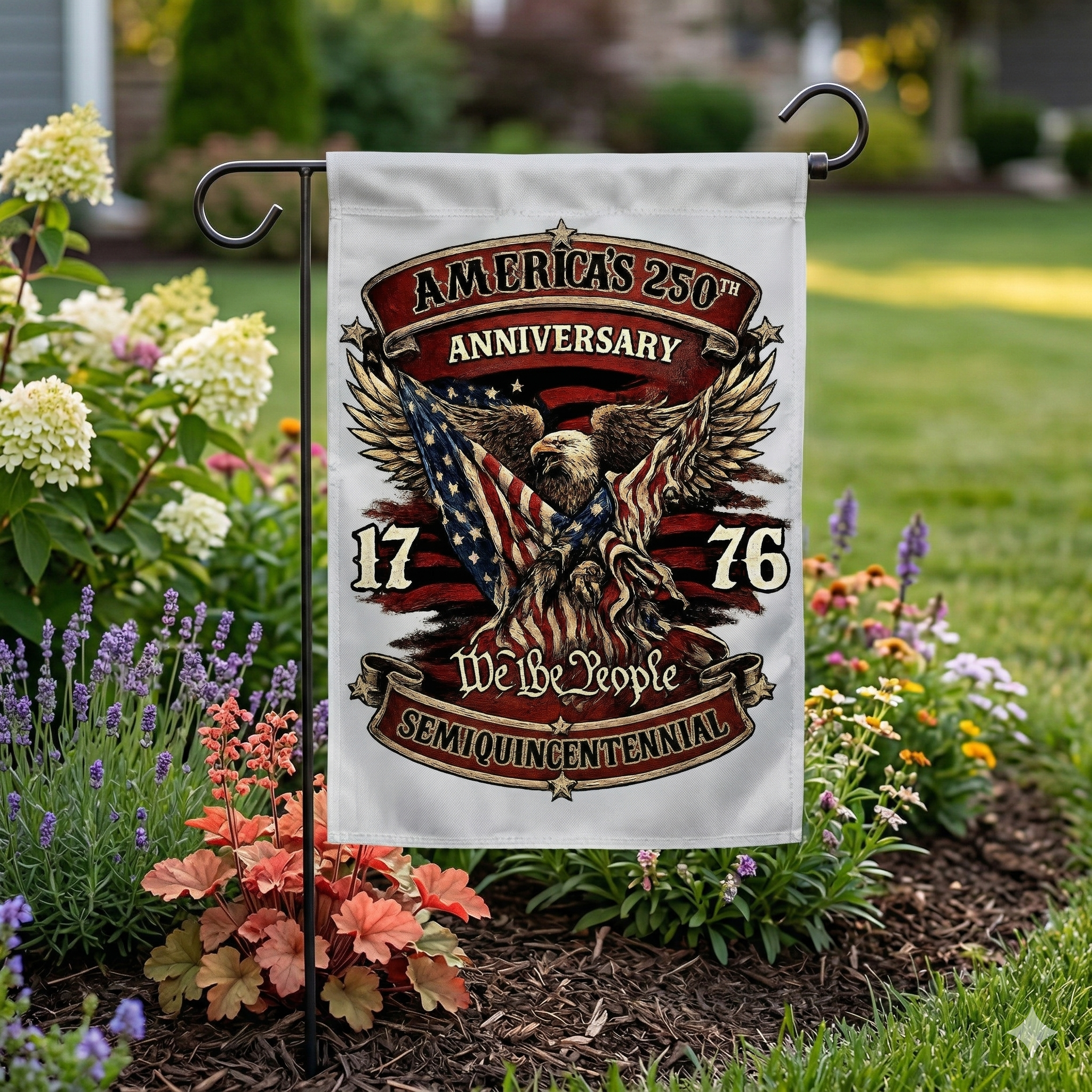 America's 250th Anniversary Semiquincentennial Garden Flag