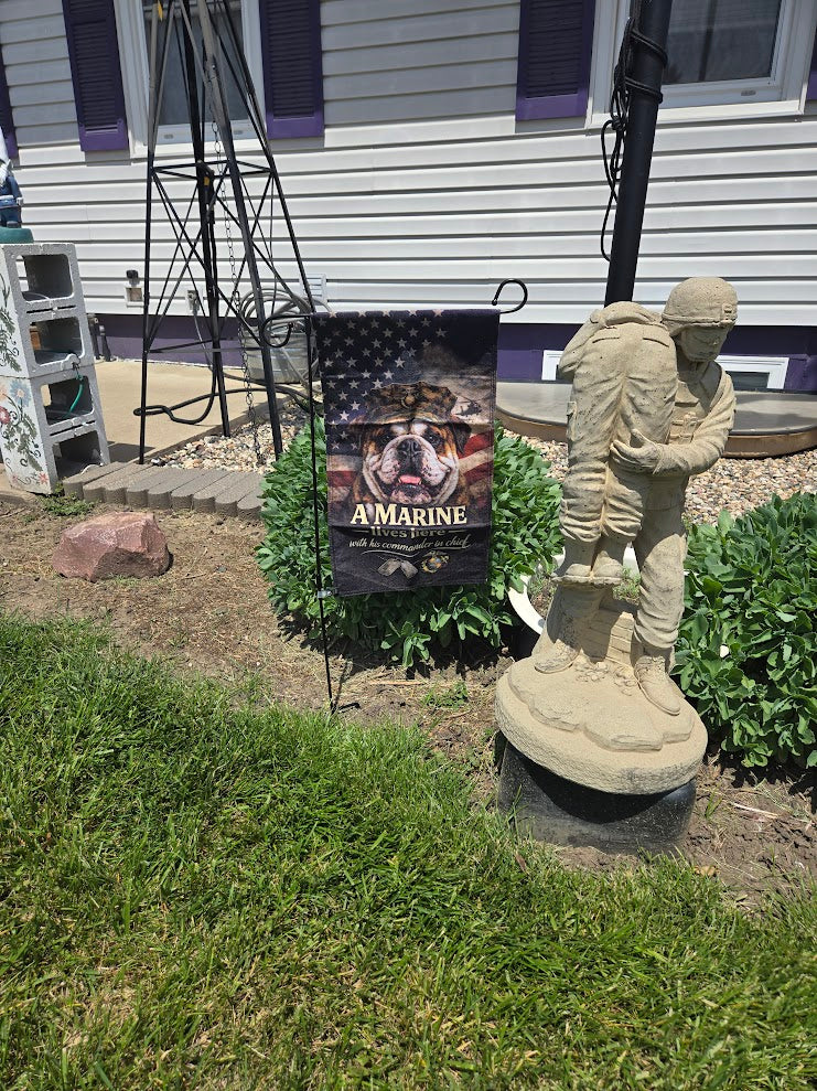 Marine Welcome Yard Flag Double Sided
