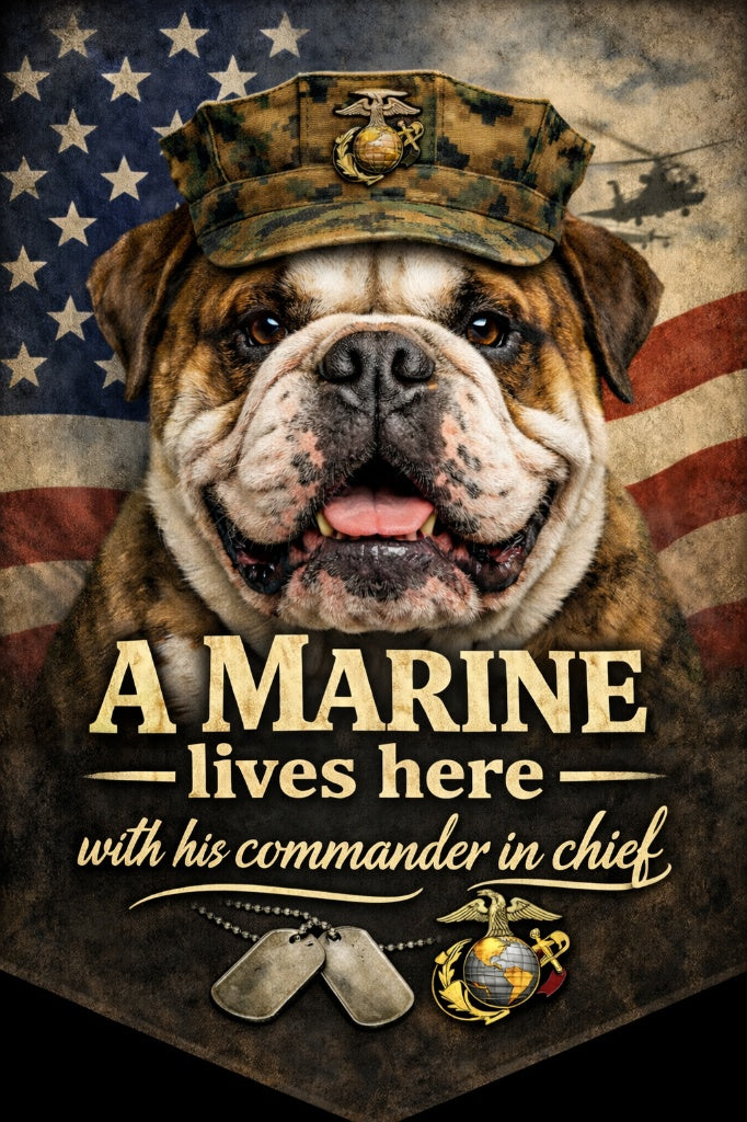 Marine Welcome Yard Flag Double Sided