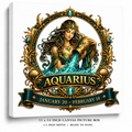 Celestial Aquarius Zodiac Canvas Wall Art – Elegant Astrology Decor
