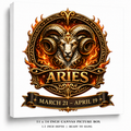 Celestial Aries Zodiac Canvas Wall Art – Elegant Astrology Decor