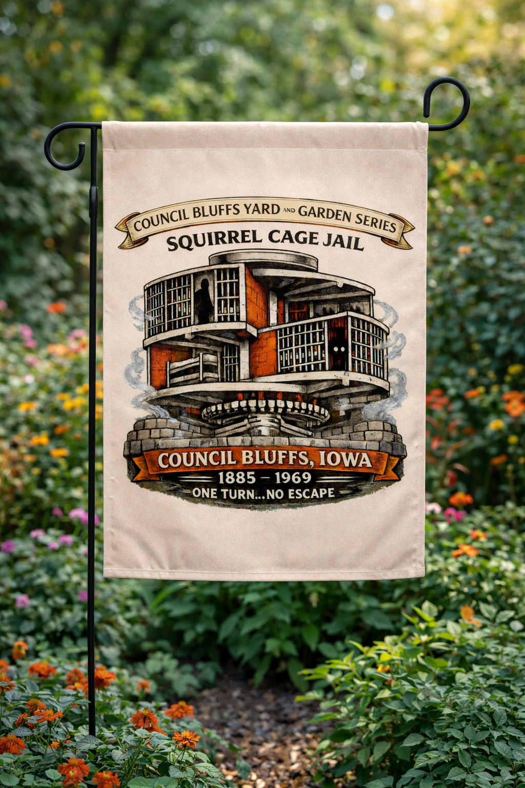 Squirrel Cage Jail Yard and Garden Flag