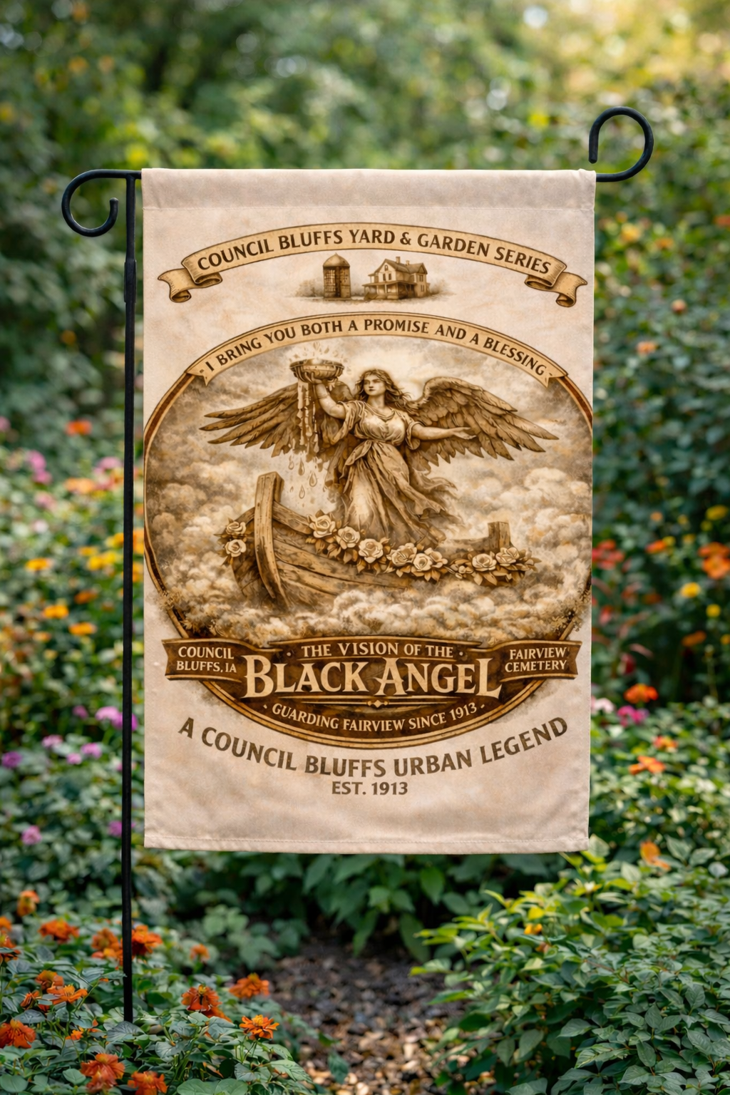 The Black Angel Yard and Garden Flag