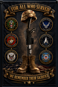 "For All Who Served" Veterans Day Commemorative Flag – Unified Service Tribute
