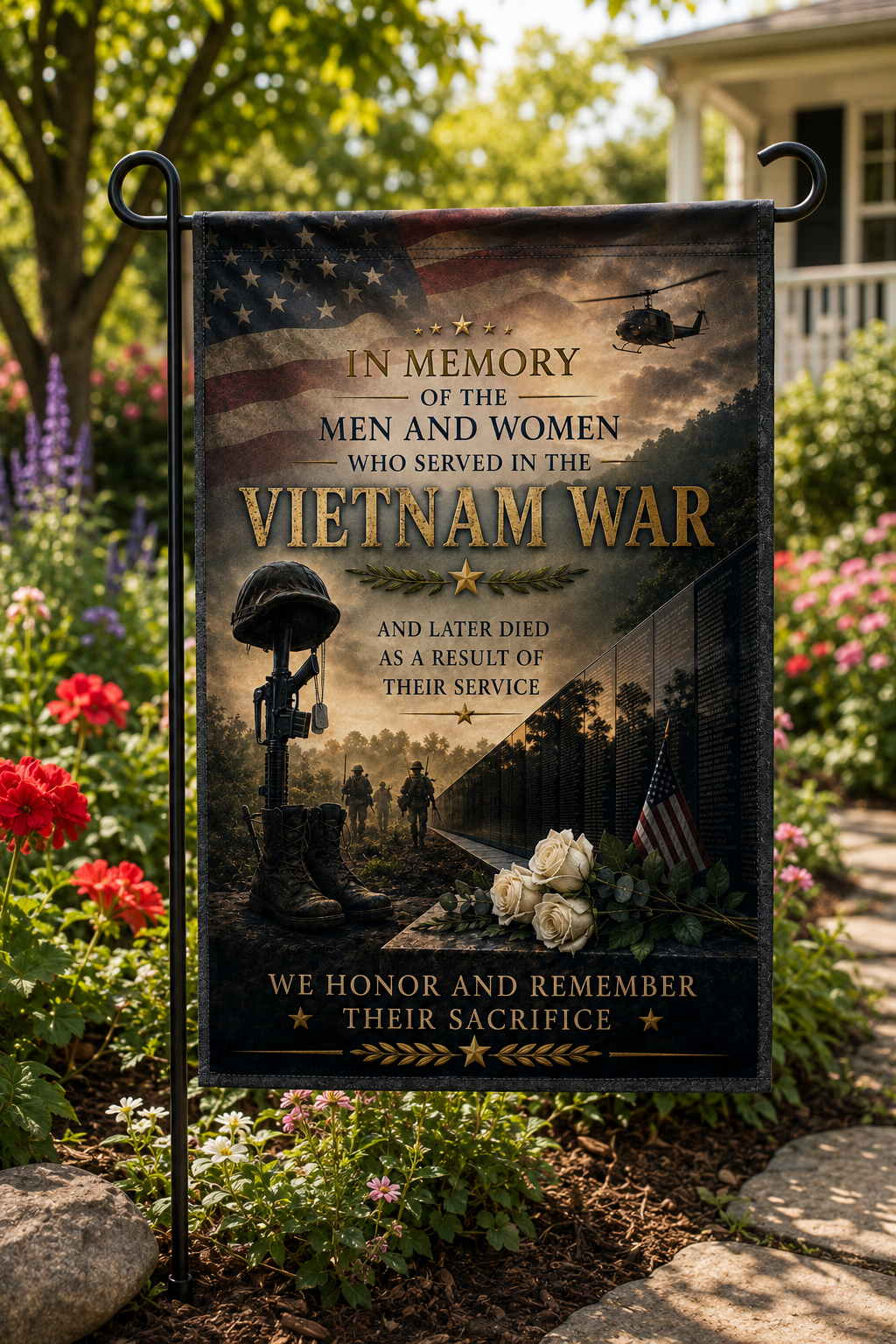 In Memory of Vietnam War Service Members Commemorative Flag