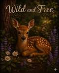 "Wild and Free" Woodland Fawn Canvas panel Art