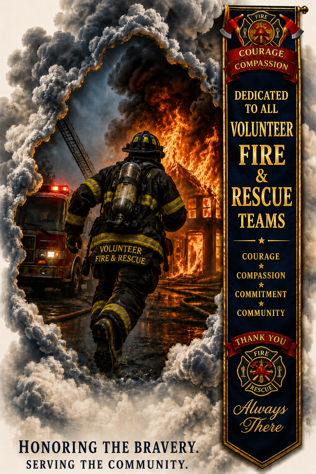 Heritage Fire Fighter Flag Generic