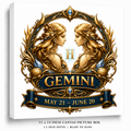 Celestial Gemini Zodiac Canvas Wall Art – Elegant Astrology Decor