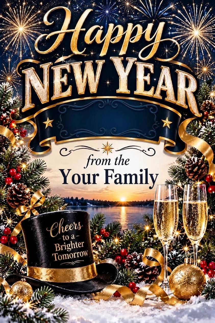 Happy New Year Seasonal Welcome 12x18 All-Weather Accent Flag