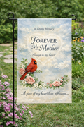 Forever My Mother Memorial Garden Flag – Cardinal & Heaven’s Heart Tribute