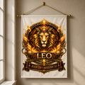 Leo Celestial Guardian Banner (Jul 23 – Aug 22) 12x18 inches