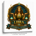 Celestial Libra Zodiac Canvas Wall Art – Elegant Astrology Decor