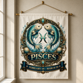 Pisces Celestial Guardian Banner (Feb 19 – Mar 20) 12x18 inches