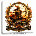 Celestial Sagittarius Zodiac Canvas Wall Art – Elegant Astrology Decor