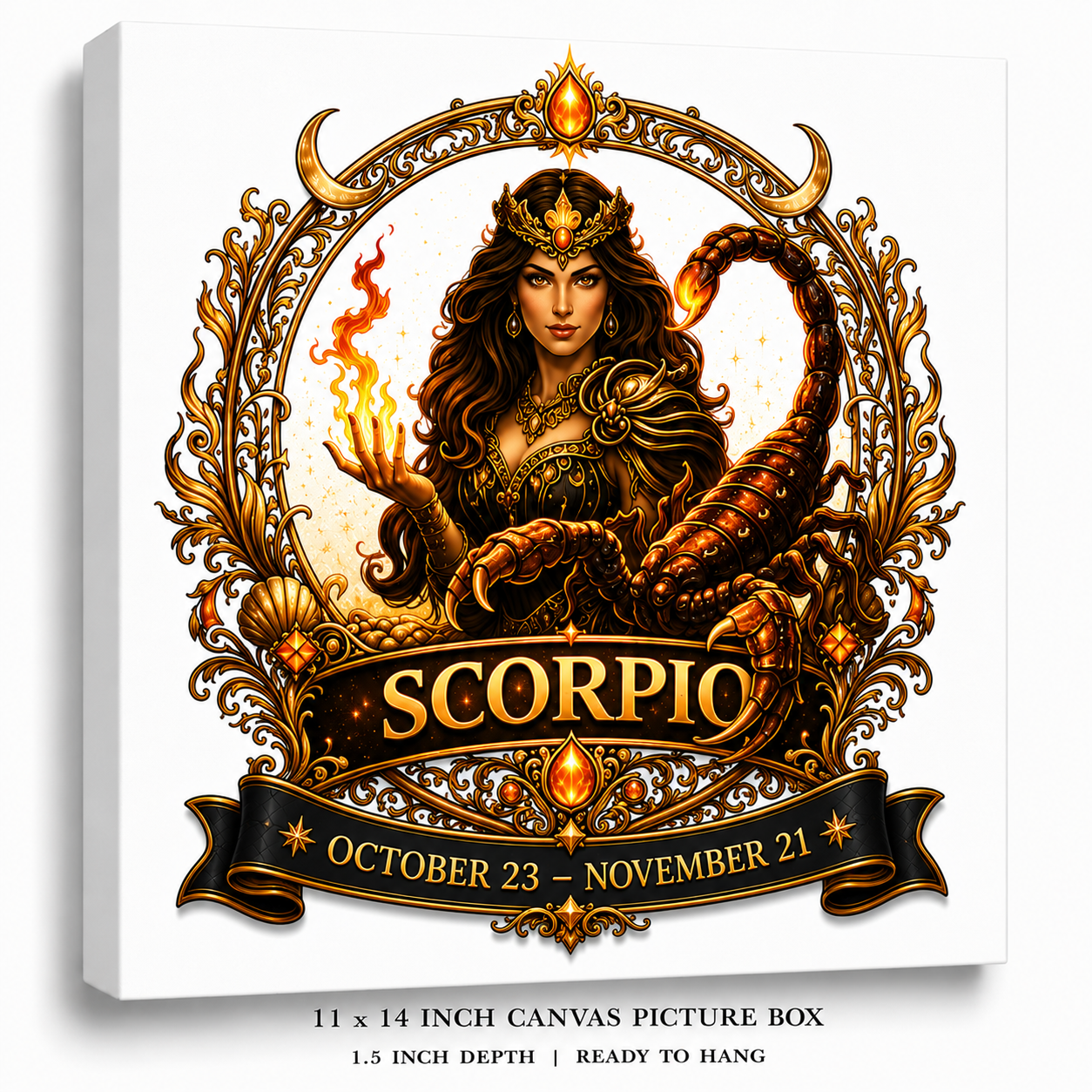 Celestial Scorpio Zodiac Canvas Wall Art – Elegant Astrology Decor