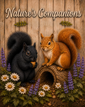 Nature’s Companions Rustic Squirrel Canvas panel Art