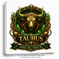 Celestial Taurus Zodiac Canvas Wall Art – Elegant Astrology Decor