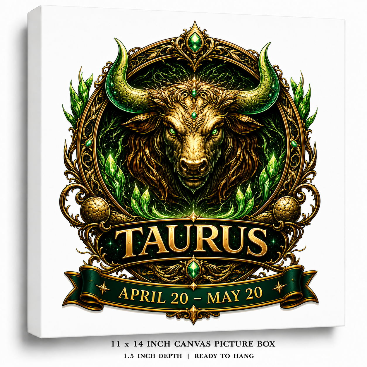 Celestial Taurus Zodiac Canvas Wall Art – Elegant Astrology Decor