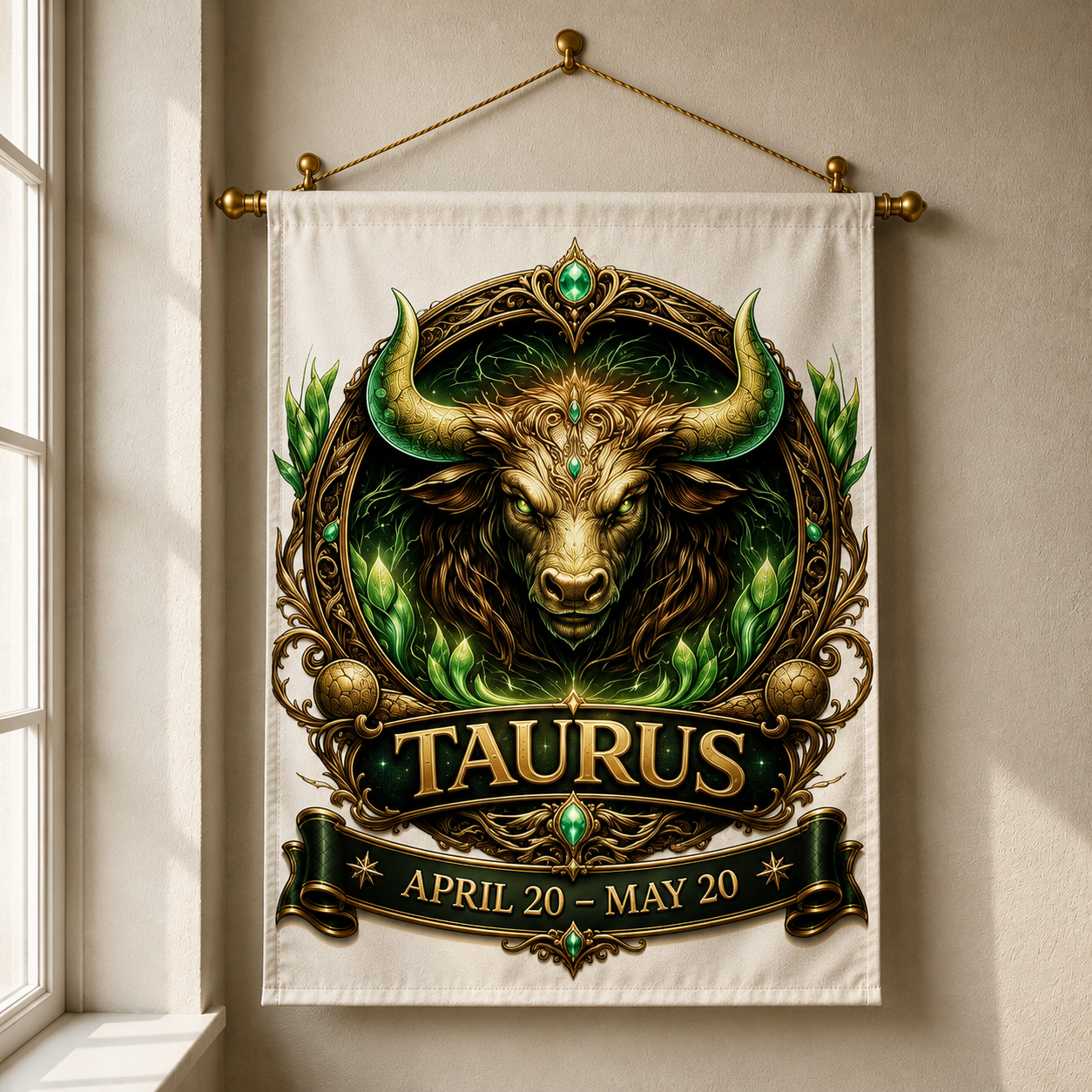 Taurus Earth Guardian Banner (Apr 20 – May 20) 12x18 inches
