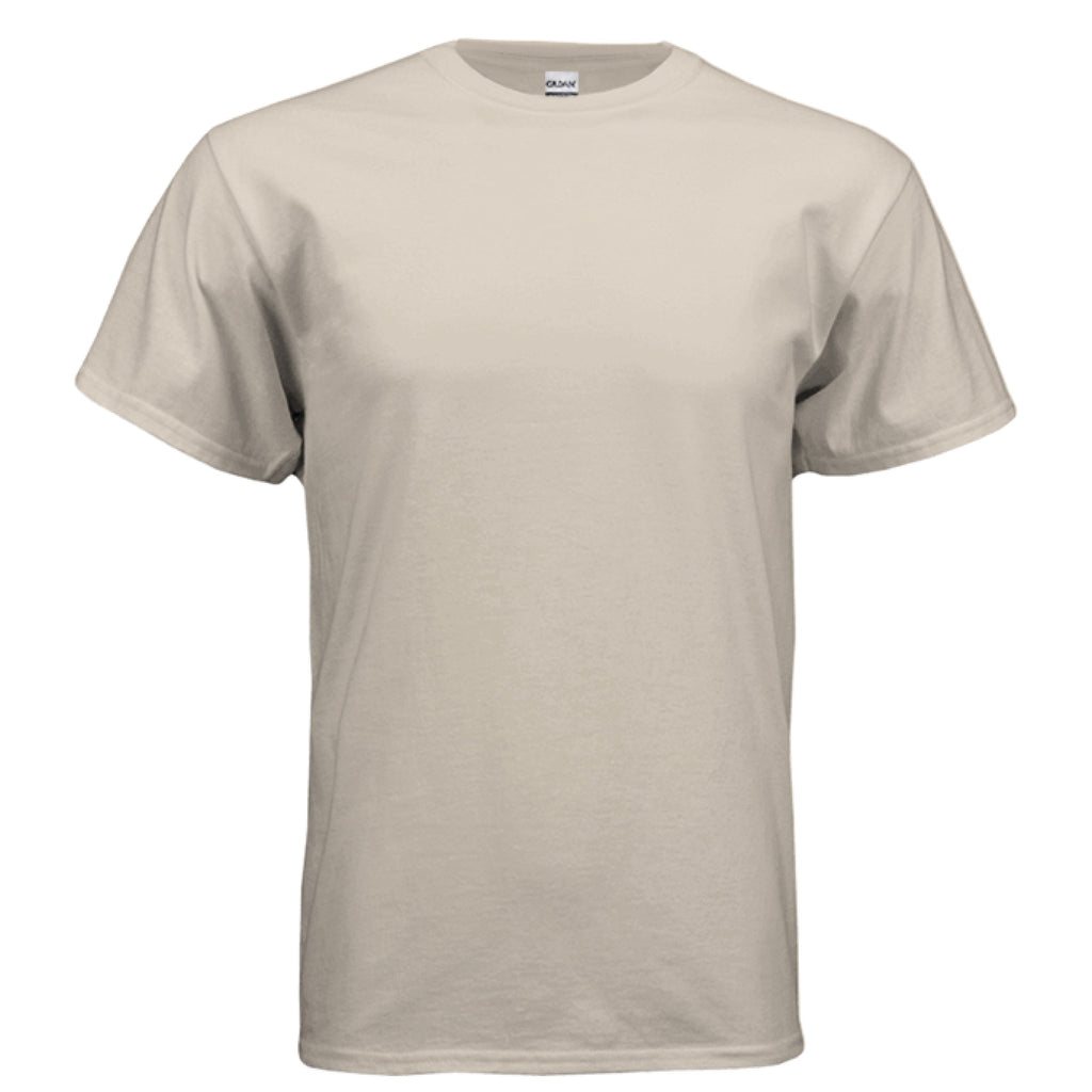 Gildan G500 adult classic fit 5.3 oz preshrunk cotton beige t-shirt