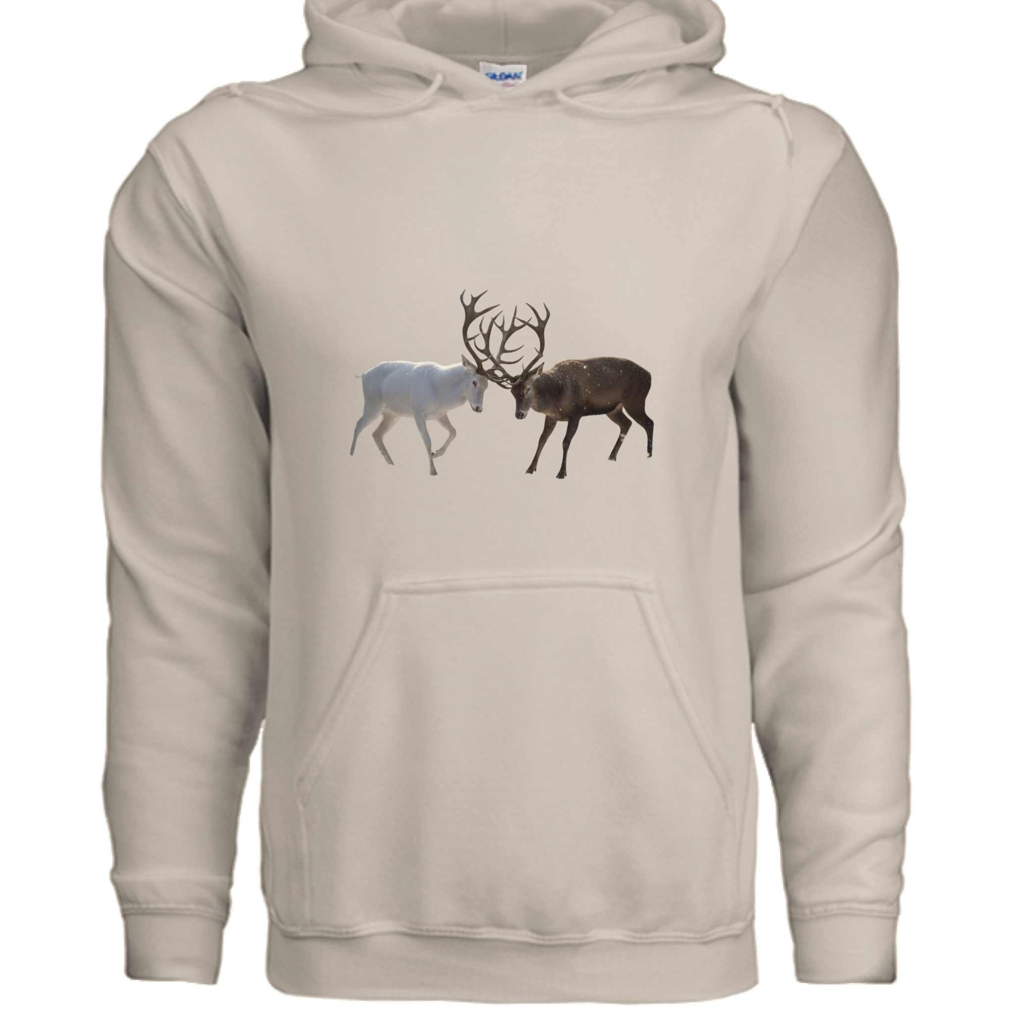 Stags T-Shirt - Red Deer & Majestic Antler Wildlife Apparel Gildan G185 Adult Heavy Blend