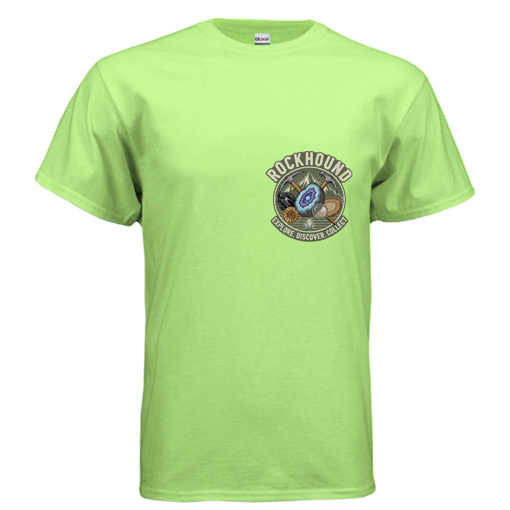 Gildan G500 Adult T-Shirt in light green with Rockhound graphic and classic fit