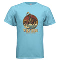Gildan G500 Adult T-Shirt with Bronco Buster Wild Ride cowboy graphic in light blue