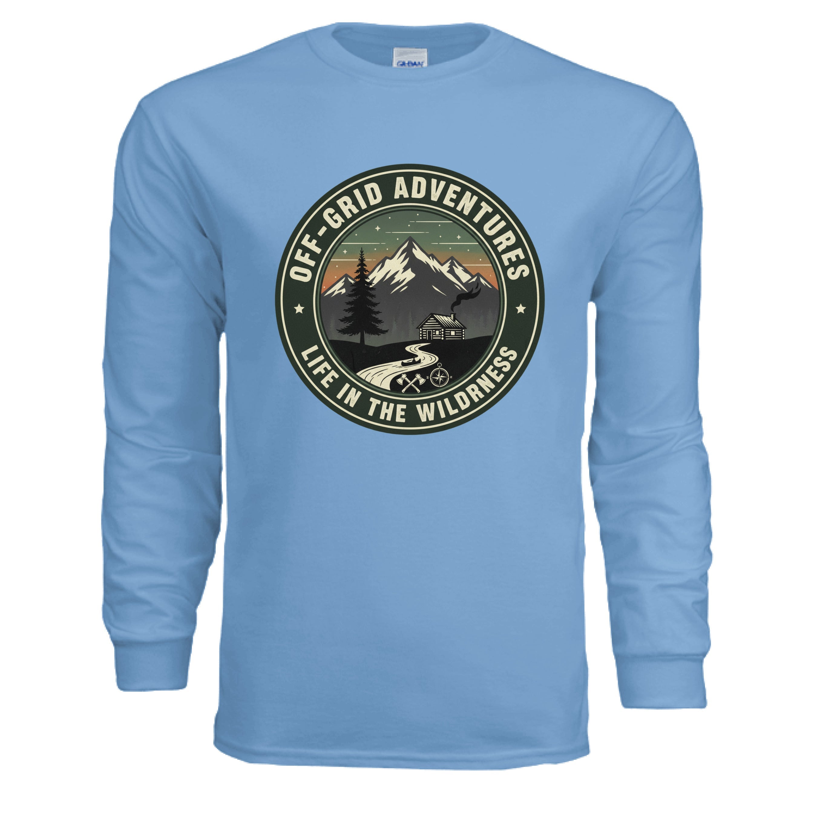 CAROLINA BLUE - FRONT Gildan G240 Adult Ultra Cotton 