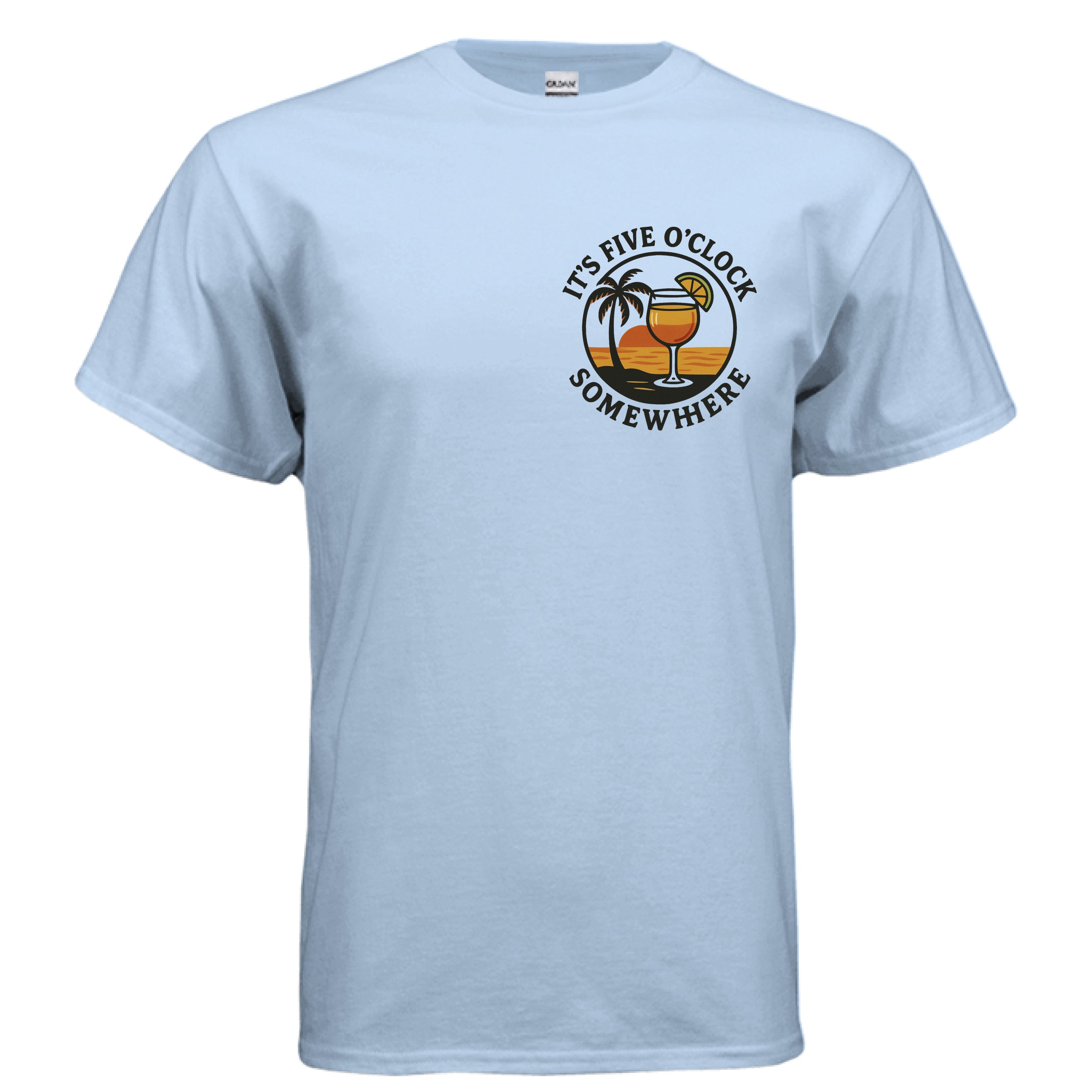 LIGHT BLUE - FRONT Gildan G500 Adult 5.3 oz. T-Shirt