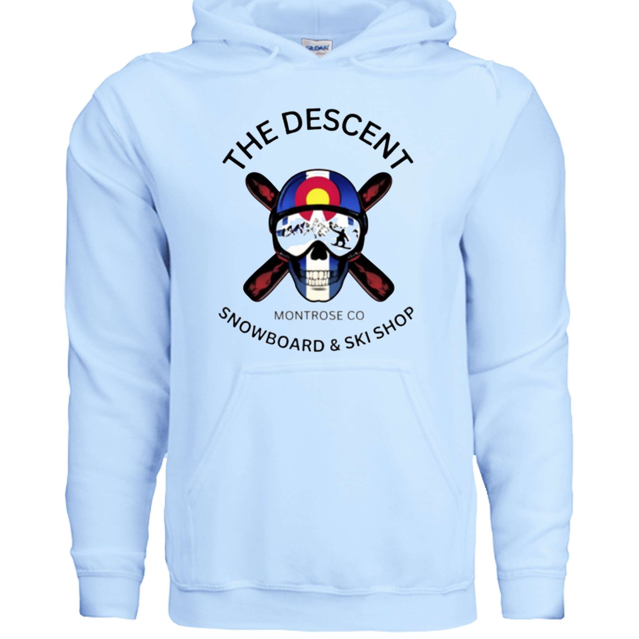 LIGHT BLUE - FRONT The Descent Hoodie