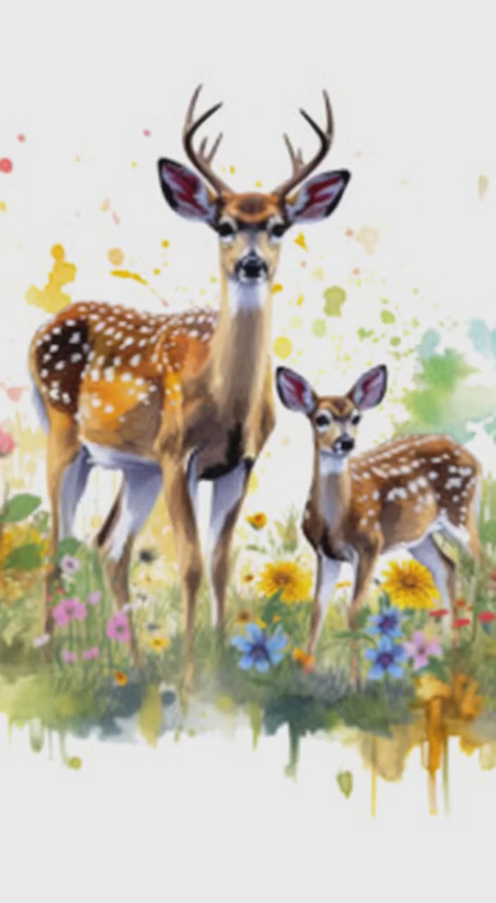 Buck and Fawn Hoodie Gildan G185 Adult Heavy Blend